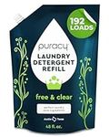 Puracy Liquid Laundry Detergent - 192 Loads - Natural Laundry Detergent, Scent-Free Laundry Soap - Hypoallergenic Laundry Detergent w/Stain Fighting Enzymes - Free & Clear - Laundry Detergent Liquid