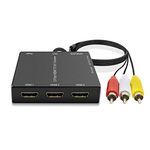 3 Port HDMI to RCA Converter, hdmi to av Adapter for Older tv, hdmi to Composite for Fire Stick, Roku Streaming Sticks, Xbox one, PC, DVD Players, Supports PAL/NTSC, 1080P.