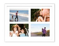 Golden State Art, 12x16 White Wood Frame with White Mat - Displays Four 5x7 Photos - Collage Frame - Real Glass, Sawtooth Hanger, Swivel Tabs - Wall Mounting, Landscape, Portrait