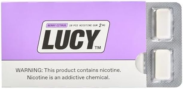 Lucy Nicotine Gum 2mg, 100 Count [Citrus Berry], Nicotine Alternative - High Purity, Great Taste, Pure 2 mg Nicotine | Discreet & Great On-The-Go