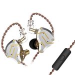 Yinyoo KZ ZS10 Pro Earphones 4BA 1DD Hybrid IEM, Hifi In Ear Headphones Earbuds 0.75mm 2 pin Cable, 1 Dynamic 4 Balanced Armature Driver KZ Headsets (Glare Gold, With mic)