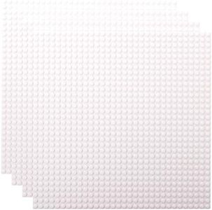 Strictly Briks - 4 Bases clásicas para Construir - para Hacer Torres, mesas y Mucho más - 100% Compatible con Todas Las Grandes Marcas - 25,4 x 25,4 cm - Colores primarios