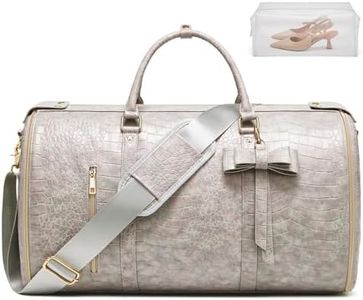 Garment Bags for Travel, Convertible Suit Travel Bag for Women, Stylish Carry On Garment Bag with Toiletry Pocket, Shoulder Strap & Shoes Compartment, 2 in 1 Foldable PU Leather Duffle Bag, Multicolor