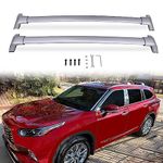 Cross Bars Roof Racks fit for 2020 2021 2022 2023 2024 2025 Toyota Highlander XLE & XSE & Limited & Platinum & Hybrid & Hybrid Nightshade & Bronze Edition (with Side Rails) (Silver)