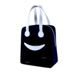 Shaktism Lunch Bags Large Insulated Lunch Tiffin Carry Bag | Pastel Color Smiley Big Size Hot Cold Bag For Office Travel School Picnic For Girls, Boys, Men & Women (Black) - Nylon, 8.5 Litres