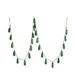 Creative Co-Op 72' L Embossed Mercury Glass Tree Ornament Garland on Jute String, Green