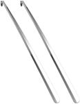 Urby Leg Long One Piece Extra Long Shoe Horn With Handle For Seniors Or Plus Size People, Calzador De Zapatos Largo, Silver, Large