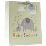 Design By Violet Baby Shower Paper Gift Bag With Elephant Gift Tag Yellow Baby Shower Newborn Gift Wrap Present Large