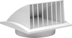 6'' Inch / 150 mm Exhaust Hood Vent with Rain Cover, White, Indoor and Outdoor Air Vent Cover, HVAC Exhaust Vent Duct Cover, Inch Exhaust Cap (6 Inch, White)