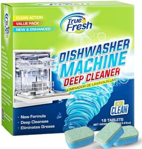 True Fresh Dishwasher Cleaner and Deodorizer Tablets 18-Pack of 20g Deep Cleaning - Heavy Duty Degreaser Dish Washer Clean Pods Formulated to Smelly Machines