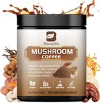 Mushroom Coffee - Lions Mane Mushroom Powder Instant Coffee with Lion's Mane, Reishi, Chaga, Cordyceps, and Turkey Tail - Mushroom Coffee Alternative for Energy,Focus, Brain Booster - Chocolate