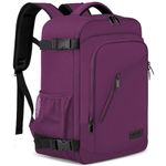 Designed for Ryanair Cabin Bag 40x20x25 Underseat Hand Luggage Bag for Women Carry-ons Bag Cabin Size for Airplanes Flight Bag Travel Rucksack Fit 14 Inch Laptop with USB Charging Port- Purple