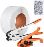 VEVOR PP Banding Strapping Kit with Strapping Tensioner Tool, Banding Sealer Tool, 328 ft Length, 100 Metal Seals, Pallet Packaging Strapping Banding Kit, Banding Packaging Strapping for Packing