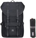 KAUKKO Travel Laptop Backpack, Outdoor Rucksack, Causal Backpack Fits 15.6"(Linen Black2pcss)