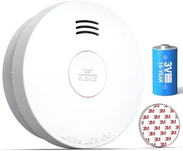 SITERWELL Smoke Detector, Smoke Detector 10 Year Battery with Photoelectric Sensor, Fire Alarm with Low Battery and Fault Warning for House and Bedroom, UL217-9th Listed, GS525A, 1 Pack