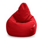 Loft 25 Bean Bag Gamer Chair | Outdoor Indoor Living Room BeanBag Seat | Water Resistant | Ergonomic Design for Body Support | Durable & Comfortable (Bean Bag, Red)