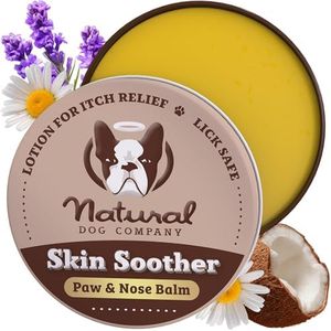 Natural Dog Company Skin Soother Balm for Skin Irritation, Allergy and Itch Relief for Dogs, Hot Spot Treatment, Dog Moisturizer for Dry Skin, Healing Ointment with Coconut Oil & Vitamin E (2 oz. Tin)