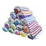 HAVLULAND -Set of 6- Turkish Beach Towel Oversized (72x40) Inch 100% Cotton Super Soft Lightweight Absorbent and Quick Dry Bath Towels Sand Free Beach Towels Turkish Towel Gifts for Adults