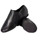 s.lemon Modern Jazz Dance Shoe,Made of Genuine Leather,Slip On Black 41