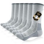 TANSTC Mens Socks Merino Wool Socks Walking Socks Warm Thermal Thick Cushioned Hiking Moisture Wicking Outdoor Boot Socks for Men & Women 3 pairs,Grey,L