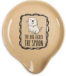 Pavilion Gift Company 78119.0 It's Cats & Dogs Spoon Rests "The Dog Licked The Spoon", Brown