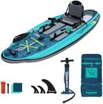 TIGERXBANG 11'x47''x6'' Inflatable Fishing Kayak, High-Performance Inflatable Kayak-Ideal for Water Fishing Activities, Equipped with Comfortable Seats and Camera Base Versatile Accessories