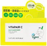 NATURE REPUBLIC Vitapear C Daily Sheet Mask, 30 Sheets (11.8 fl oz (350 ml) x 1, Large Capacity (Vitamins/CICA)