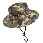 FGSS Kids Sun Hats Toddlers Sun Hat UPF50+ Camo Outdoor Beach Bucket Safari Caps for 4-14Y Boys (as1, Age, 4_Years, 6_Years, Standard, Camouflage)