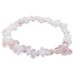 Natural Gemstone Bracelets, Natural Crystal Chip Bead Bracelet, Natural Gemstone Chakra Crystal Healing Stretch Bracelets, Jewelry Accessories (Rose Quartz)