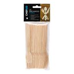 Chef Aid Wooden Forks 24 Piece Set - Sustainable And Stylish Birchwood Cutlery For Picnics, Parties, Weddings, And More - Biodegradable And Compostable, Sturdy And Durable, Chemical-Free,