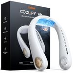 TORRAS COOLiFY Air Neck Fan Air Conditioner, 3D Airflow, Light Portable Fan Rechargeable, Personal Cooling Fan Travel Essentials, Work, Travel, Camping, White