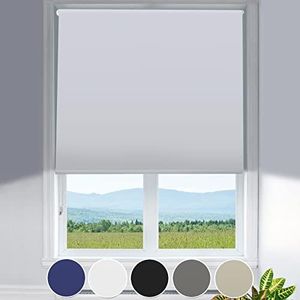 Blackout Roller Blind, Heat-Resistant Reflecting Thermo Blind (Grey, 120 x 230 cm) UV Resistant Window Blind for Bathroom, Bedroom, Office Living Room with Mounting Material