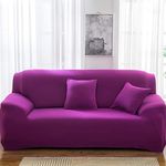 DOTBUY-SHOP Sofa Cover 1 2 3 4 Seater, Classic Pure Colors Universal Sofa Slipcovers Easy-Fit Sofa Cover Stretch Armrest Sofa Cover Couch Covers Furniture Protector (235-300cm,Fuchsia)