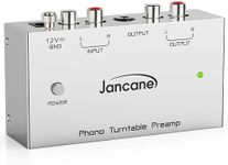 Phono Turntable Preamp, Jancane Phono Preamp for Turntable, Record Play, Phonograph Preamplifier with RCA Input, RCA/TRS Output, Phono Preamp with Power Switch and 12 Volt DC Adapter