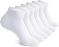 Mens Ankle Socks 6 Pack Low Cut Socks for Men and Women, No Show Ankle Sock, Short Socks Cotton Casual Socks for Men Women - White