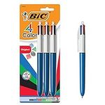 BIC 4-Color Ballpoint Pens, Medium Point (1.0mm), 4 Colors in 1 Set of Multicolored Pens, 3-Count Pack of Pens for Journaling and Organizing (MMP31-AST)