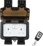 Knightsbridge Remote Controlled IP66 13A 2G outdoor Socket Black OP9R