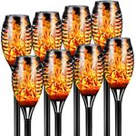 FLOWood Solar Lights Outdoor Garden, 8 Pack 53 CM Tall Solar Flickering Dancing Flame Lights, IP65 Waterproof Solar Torch Lights Landscape Lighting Auto On/Off for Garden Patio Yard Pathway Lawn