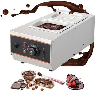 GarveeHome Chocolate Tempering Machine - 4.12 QT*2 Tanks, Temp Control 86~176℉, 1500W Stainless Steel Electric Commercial Food Warmer for Chocolate/Milk/Cream Meltingream Melting