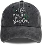 Gardening Gifts for Women Men, Garden Accessories Summer Vacation Must Have Baseball Caps, Funny Embroidered Garden Hat, Mothers Day Birthday Gift for Plant Lovers Gardener Dad Mom Outdoor Black