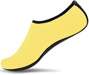 JACKSHIBO Water Shoes for Women Men Quick-Dry Aqua Water Socks Barefoot Shoes for Cruise Essentials Swimming Beach Pool Yoga Surf, Yellow 1, 5.5-6.5 Women/4-5 Men