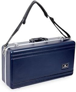 Crossrock ABS Trumpet Case for Bb Horn | Textured Blue Finish with Velvet Interior, Security Lock, Metal Feet & Detachable Strap (CRA862TRBL)