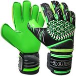 Adhawk Goalkeeper Gloves - Premium Quality Latex Palm with Finger Spine Protection & Double Layer Wristband - Premium Designed Goalie Gloves for Kids, Youth and Adult