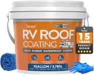 1 Gallon RV Roof Coating White with Brush, Towel, Solar Reflective Sealant for Easy Insulation & Leak Repair, Liquid Flexible Rubber Camper RV Roof Sealant for Metal Building, Trailer, Motorhome