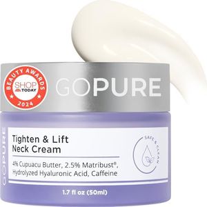 goPure Neck Firming Cream - Anti-Aging Neck Cream for Tightening and Wrinkles for an Even Skin Tone and Neck Lift - With Pro-Active Firming Complex, 1.7 oz