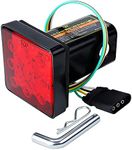 Cenipar Trailer Hitch Receiver Cover with 12 LEDs Red Brake Light with 2" Receiver for Towing Truck RV and SUV