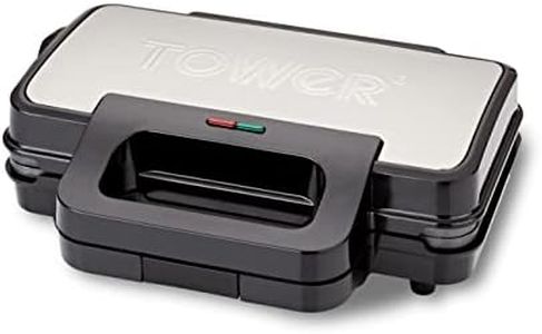 Tower T27031 Deep Filled Sandwich Maker with Non-Stick Coated Plate and Automatic Temperature Control, 900W, Stainless Steel