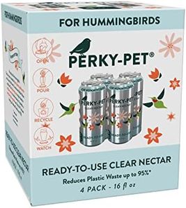 Perky-Pet 522 Ready-to-Use Clear Hummingbird Nectar in Recyclable Aluminum Can - 4 Cans, 16 oz Each - 64 Fl oz