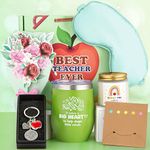 MEIGBFR Teacher Gifts for Women, Personalised Thank You Teacher Gifts, Teacher Leaving Gifts Birthday Pamper Gifts with 12oz Coffee Cup