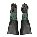 DUPDMKIN Rubber Sandblasting Gloves Used on Sandblast Cabinet 60CM Rubber Sandblaster Gloves for Abrasive Blasting Heavy Duty Rubber Sandblast Cabinet Gloves With Particle Palm